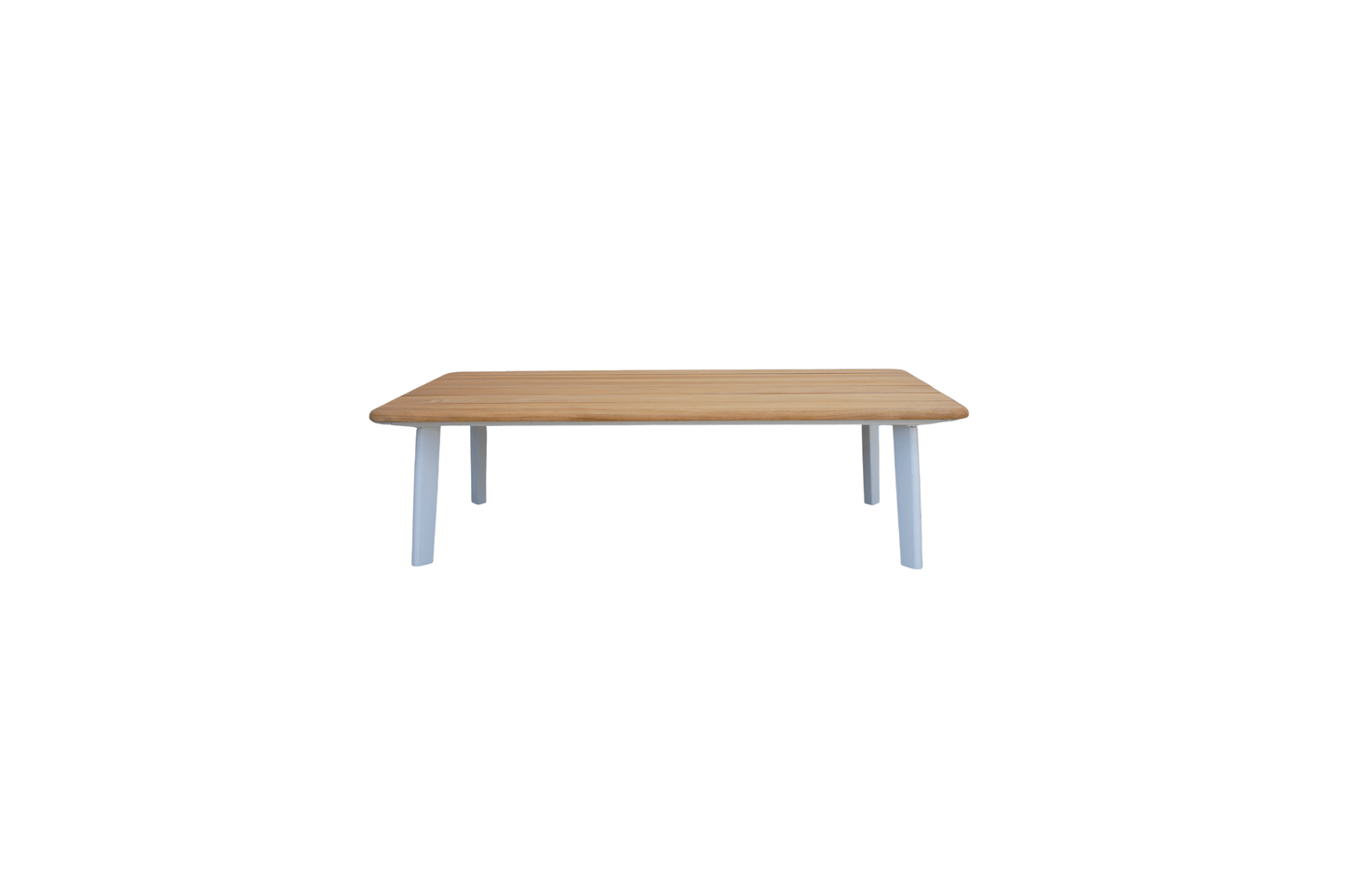 Modern outdoor furniture Ember outdoor table with woodgrain top and aluminium frame for patios and backyard entertaining in Australia.