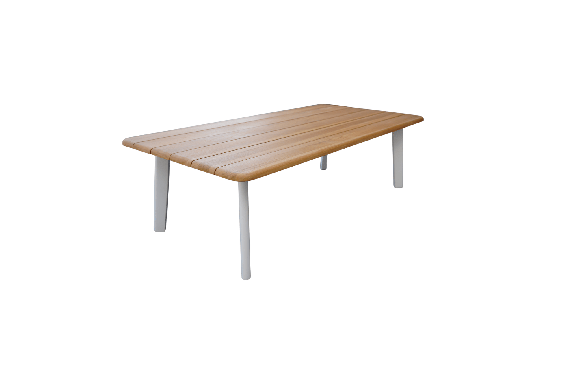 Side profile of Ember outdoor table designed for modern outdoor living spaces and alfresco dining available for pick up in Brisbane.